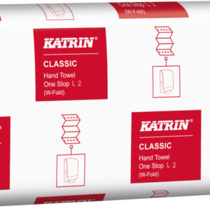 KATRIN 345152 W-Fold 2-Ply White Hand Towels - Case of 2310