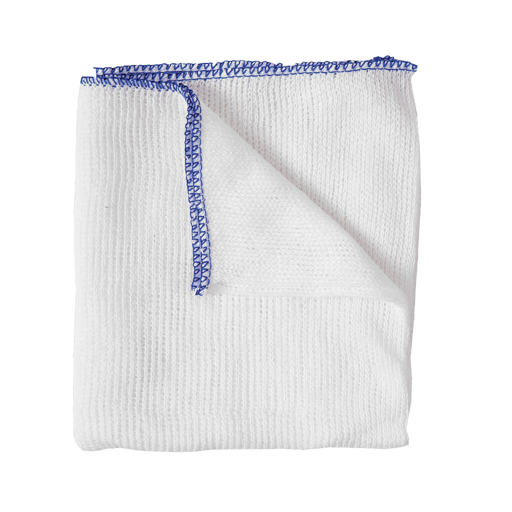 30cm x 28cm Lightweight Blue Edged Bleached  Dishcloth - Pack of 10