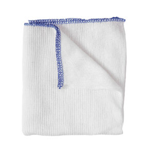 30cm x 28cm Lightweight Blue Edged Bleached  Dishcloth - Pack of 10