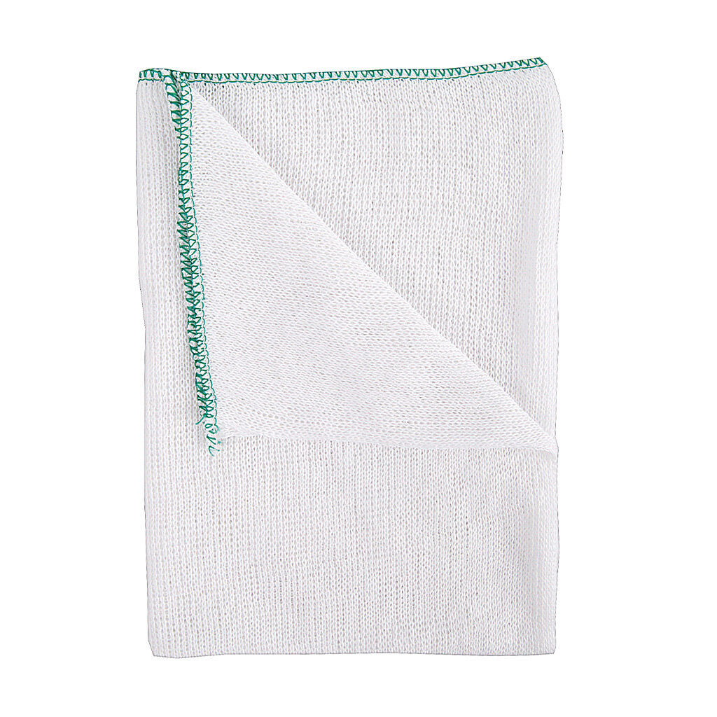 Heavyweight 45cm x 38cm Green Edged Bleached Dishcloths - Pack of 10