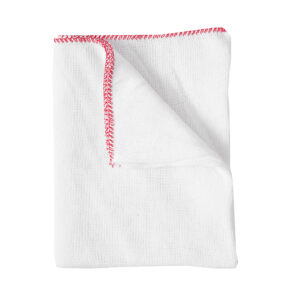 30cm x 28cm Lightweight Red Edged Bleached Dishcloth - Pack of 10