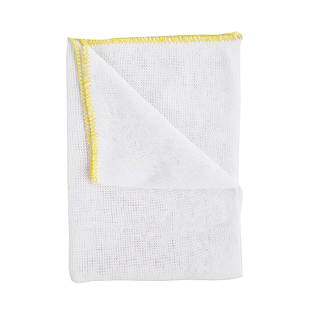 Heavyweight 45cm x 38cm Yellow Edged Bleached Dishcloths - Pack of 10