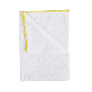 Heavyweight 45cm x 38cm Yellow Edged Bleached Dishcloths - Pack of 10