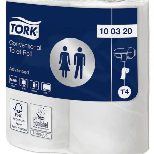 Tork 100320 Conventional White 2-Ply Toilet Roll - Case of 36 x 320 Sheets