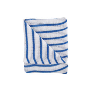 40cm x 30cm Medium Weight Blue Striped Knitted Dishcloths - Pack of 10