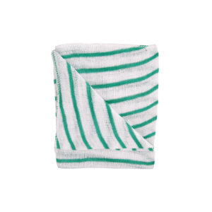 40cm x 30cm Medium Weight Green Striped Knitted Dishcloths - Pack of 10