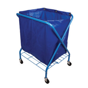Folding Waste Cart & Lightweight Blue Vinyl Bag - 205 Litres