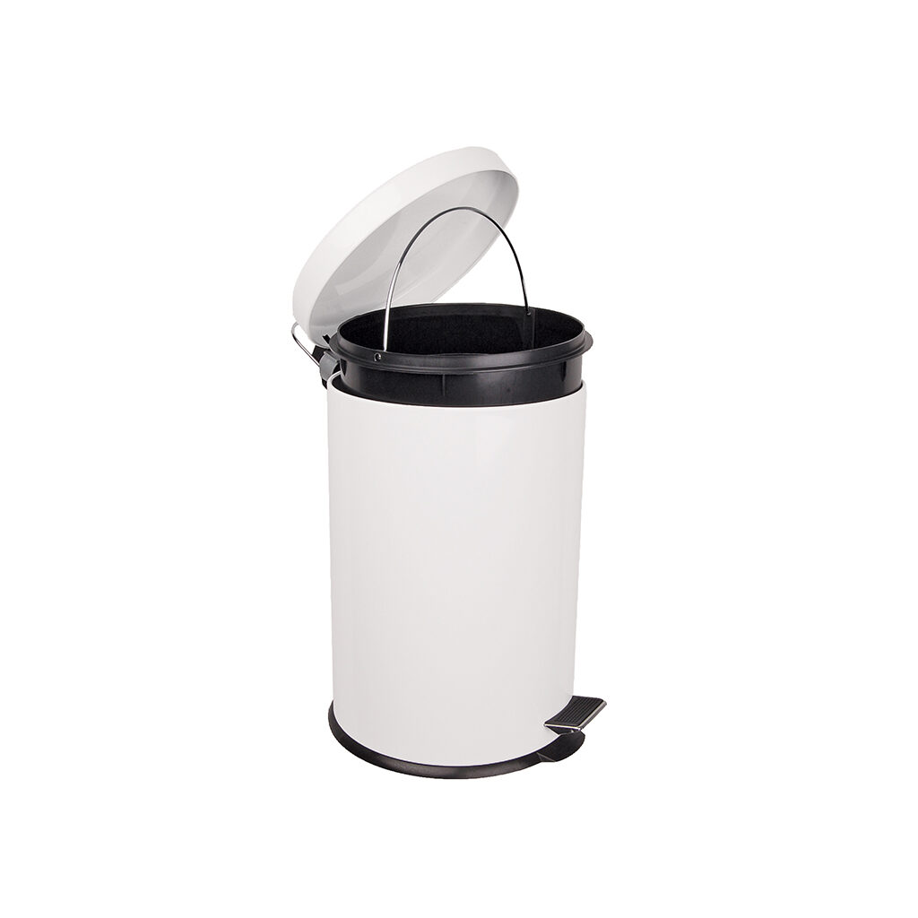 20 Litre Steel Pedal Bin - White