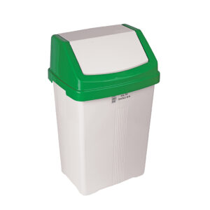 50 Litre Swing Bin - Green & White Lid
