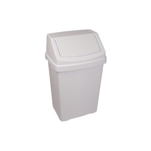 50 Litre Swing Bin - White & White Lid