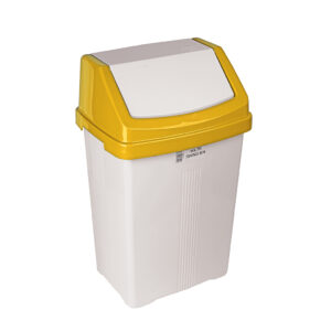 50 Litre Swing Bin - Yellow & White Lid