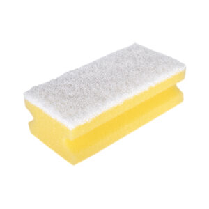 Finger Gripped Sponge With Non-Scratch White Scourer - Pack of 10