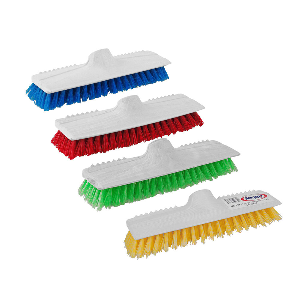 25cm Stiff Deck Scrubber Brush Head Only - Red
