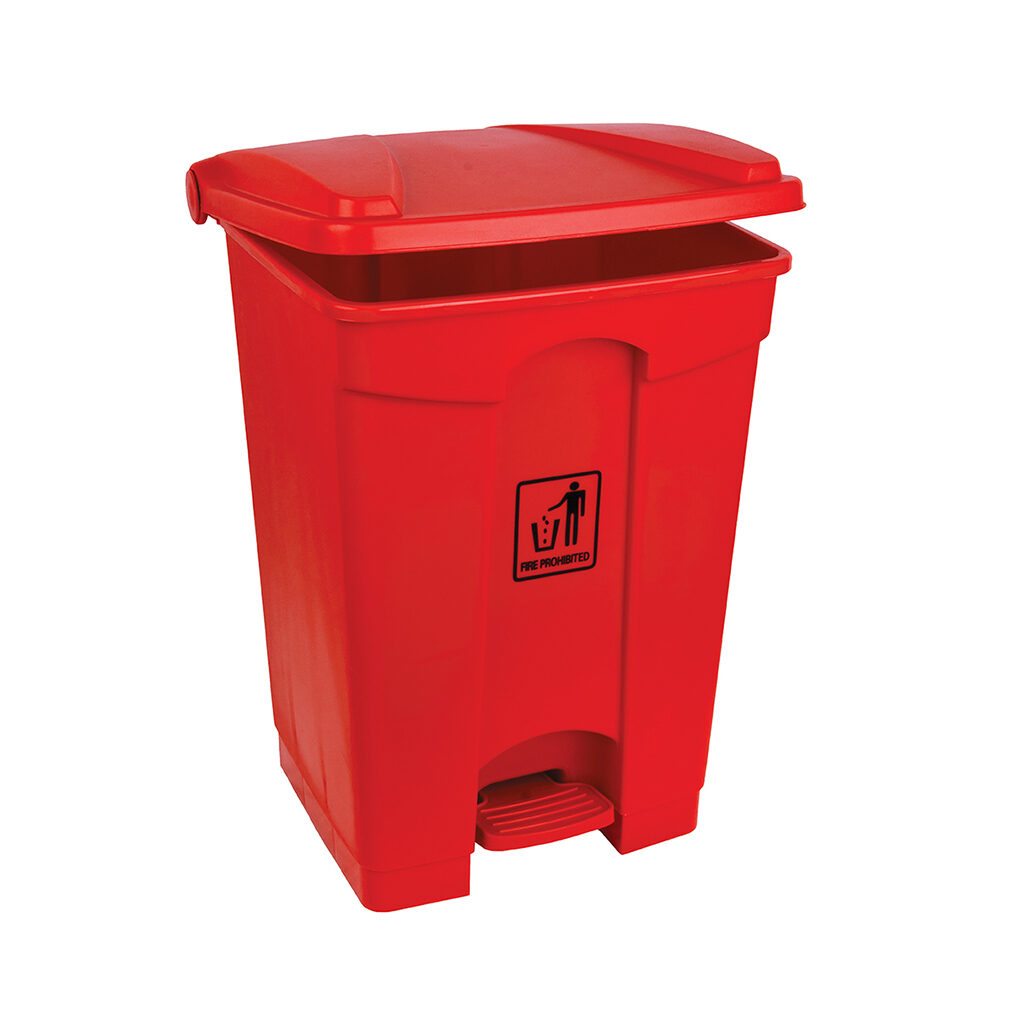 45 Litre Polypropylene Pedal Bin - Red