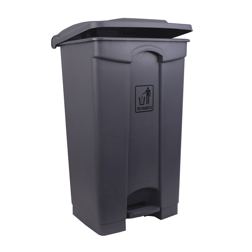 87 Litre Polypropylene Pedal Bin - Grey