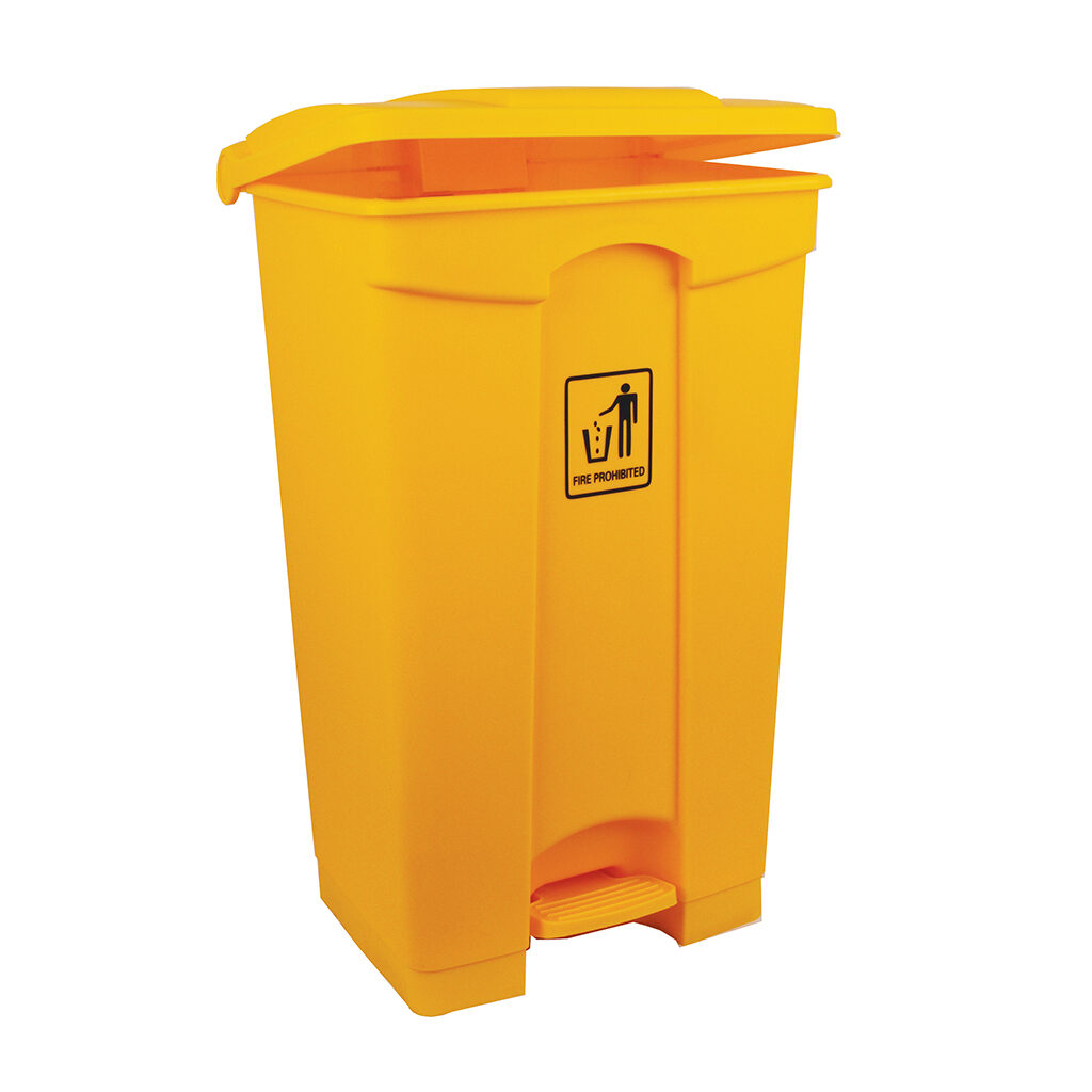 87 Litre Polypropylene Pedal Bin - Yellow
