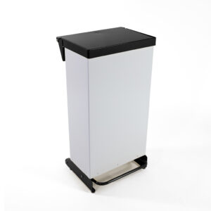 65 Litre Fire Retardant Silent Close Pedal Bin - White & Black