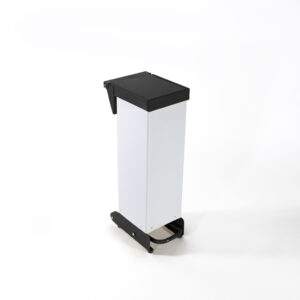 18 Litre Fire Retardant Fully Enclosed Pedal Bin - White & Black