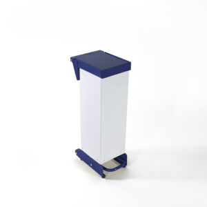 18 Litre Fire Retardant Fully Enclosed Pedal Bin - White & Blue