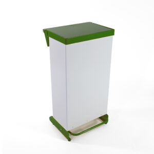 65 Litre Fire Retardant Silent Close Pedal Bin - White & Green