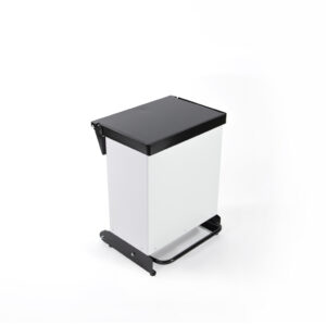 36 Litre Fire Retardant Silent Close Pedal Bin - White & Black