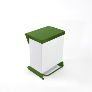 36 Litre Fire Retardant Silent Close Pedal Bin - White & Green