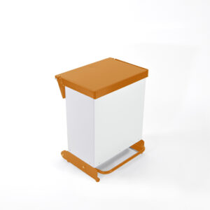 36 Litre Fire Retardant Silent Close Pedal Bin - White & Orange
