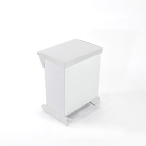 36 Litre Fire Retardant Fully Enclosed Pedal Bin - White & White