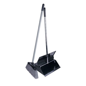 Black Powder Coated Lobby Dustpan and Brush Set