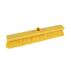 Washable 45cm Stiff Bristle Broom Head Only - Yellow