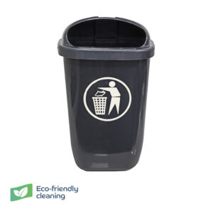 50 Litre Recycled Wall Mounted Litter Bin - Grey & White