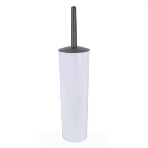 Closed Toilet Brush Set With Antibacterial Bristles - Black & White
