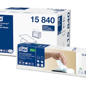 Tork 15840 Xpressnap White 2-Ply Dispenser Napkins - Case of 4000