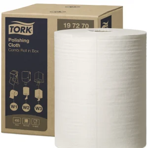 Tork 197270 White 1-Ply Polishing Cloths - Case of 450