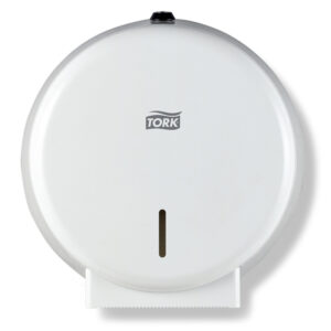 Tork 247040 Mini Jumbo Toilet Roll Dispenser - White Metal
