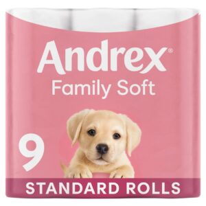 Andrex Family Soft 2-Ply White Toilet Rolls - Pack of 9