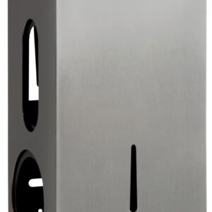 Stainless Steel Double Toilet Roll Dispenser - Brushed Stainless