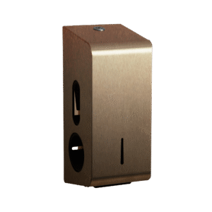 Stainless Steel Double Toilet Roll Dispenser - Light Bronze