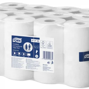 Tork 472132 Coreless 2-Ply White Toilet Rolls - Case of 24 x 400 Sheets