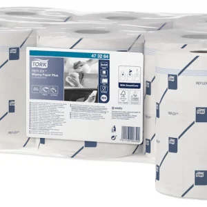 Tork 473264 White 2-Ply Reflex Wiping Paper - Case of 6 x 150 Metres