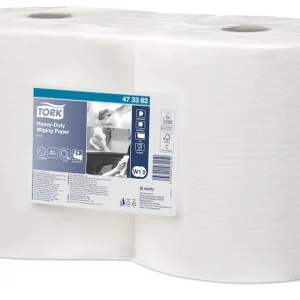 Tork 473382 White 1-Ply Heavy Duty Wiping Paper - 2 x 117 Metres