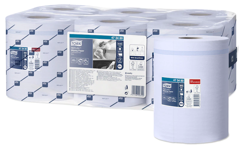 Tork 473480 Blue 1-Ply Reflex Centrefeed Wiping Paper - 6 x 270 Metres