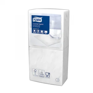 Tork 477534 White 24cm Cocktail Napkins - Case of 2400