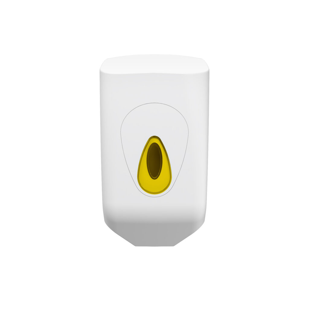 Modular Small Mini Centrefeed Dispenser - White and Yellow