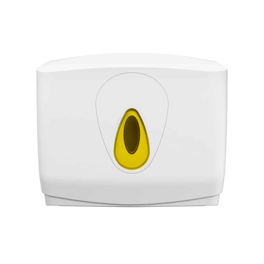 Modular Small Hand Towel Dispenser - White and Yellow