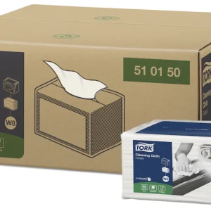 Tork 510150 White 1-Ply Cleaning Cloths - 440 Sheets