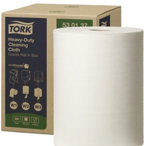 Tork 530137 Heavy Duty 1-Ply White Cleaning Cloths - Case of 280