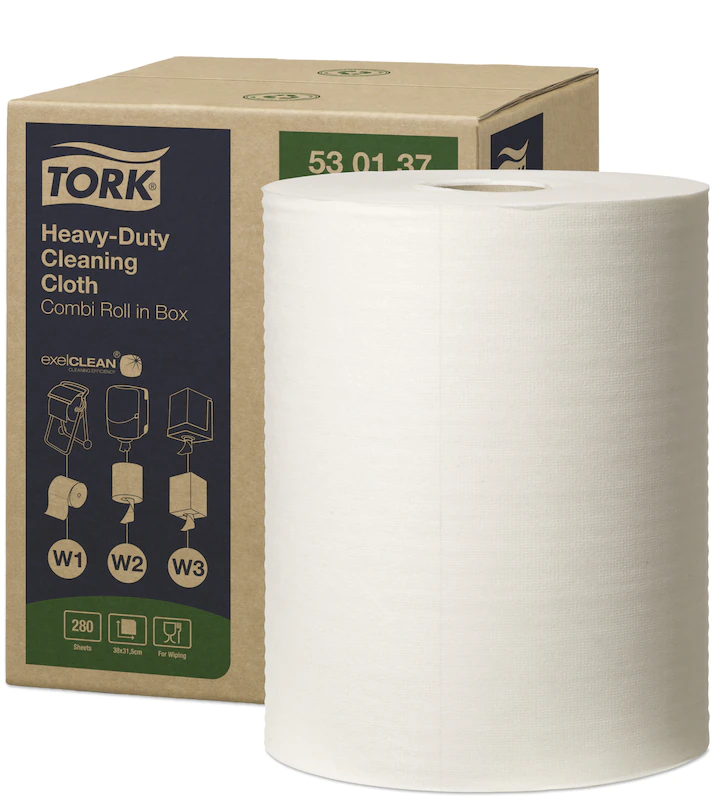 Tork 530137 Heavy Duty 1-Ply White Cleaning Cloths - Case of 280