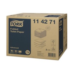Tork 114271 Premium Folded White 2-Ply Toilet Paper - Case of 36