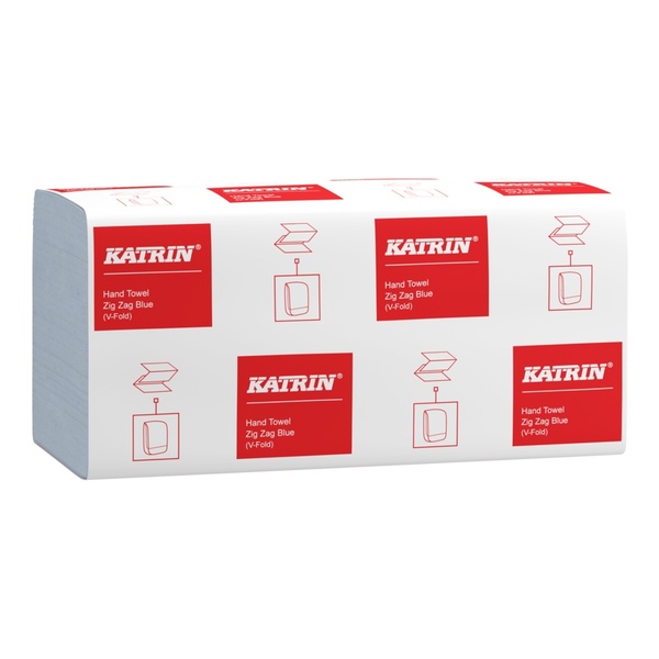 KATRIN 362200 Z-Fold 1-Ply Blue Hand Towels - Case of 5000